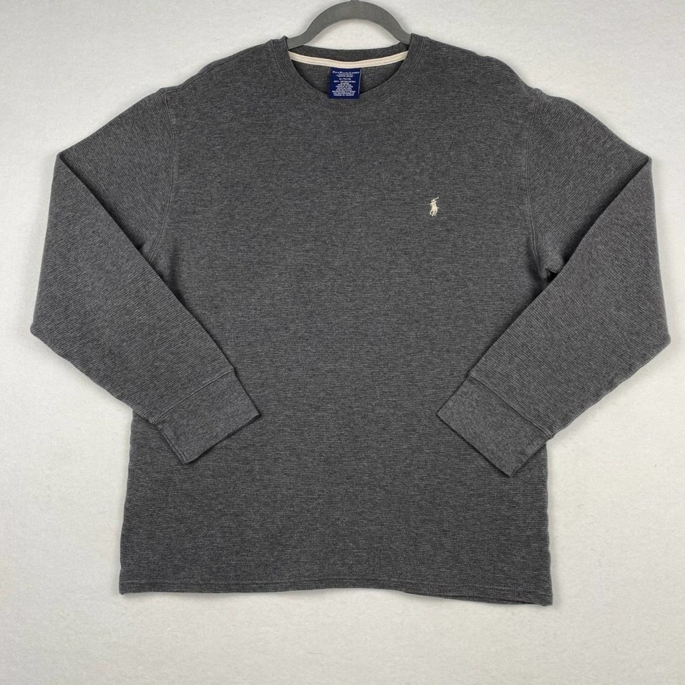 Polo Ralph Lauren Size XL Gray 100% Cotton Pullover Crewneck Long Sleeve Sweater - Picture 2 of 5
